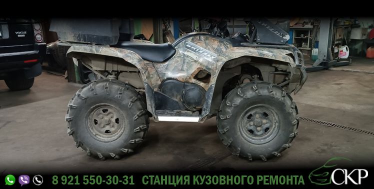 Замена ступичных подшипников на квадроцикле Ямаха Гризли (Yamaha Grizzly) в СПб в автосервисе СКР.